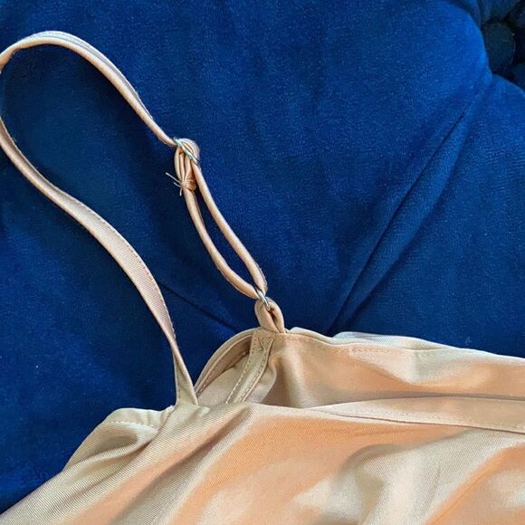 Nude flounce spaghetti strap bodysuit - Picture 4 of 4